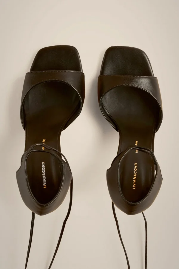 New Liviana conti Sandalo Laccio Cavig Nero