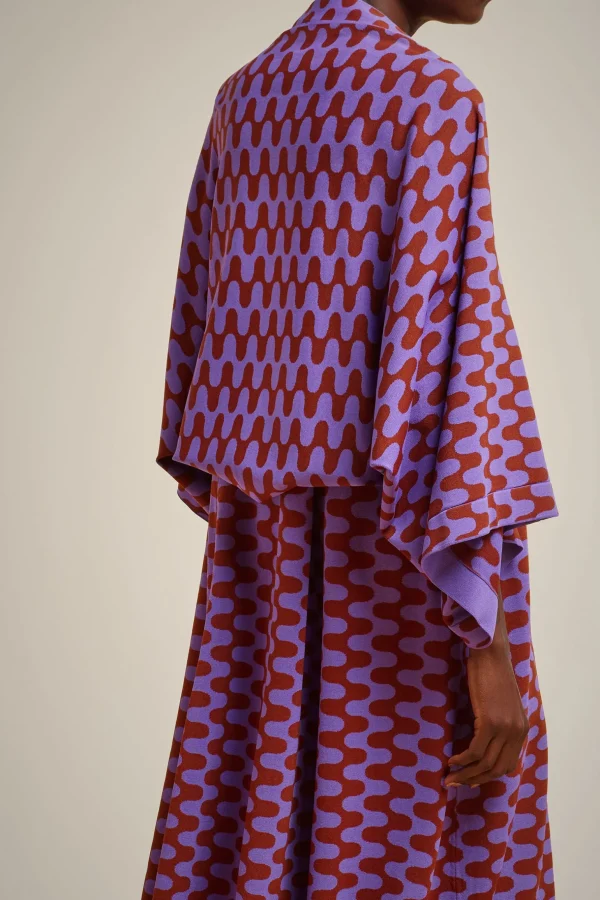 Cheap Liviana conti Stola Jacquard Onde Ruggine/Uva | Onde Uva/Mango