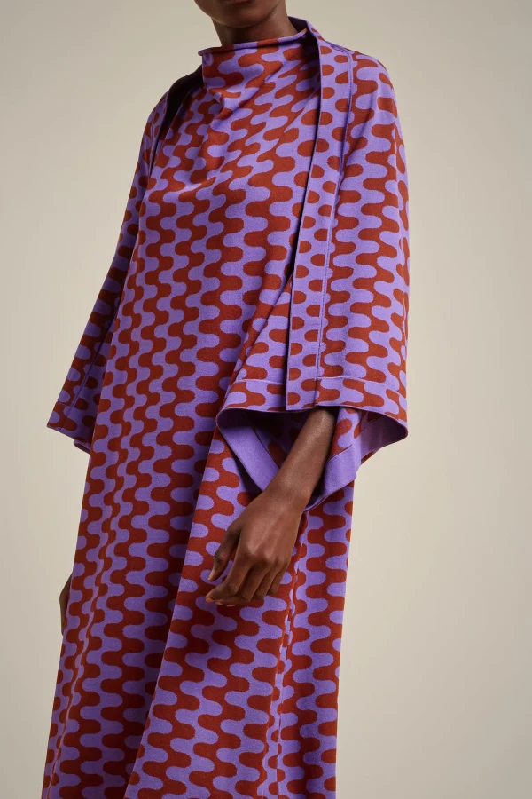 Cheap Liviana conti Stola Jacquard Onde Ruggine/Uva | Onde Uva/Mango