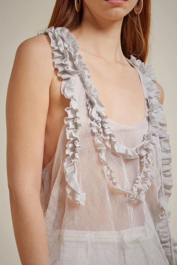 Shop Liviana conti Top Rouches Bianco