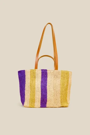 tote_a_righe_0.webp Discount Liviana conti Tote A Righe Senape/Viola/Natural