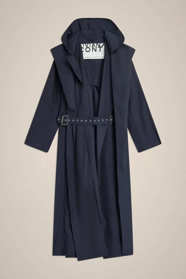 Hot Liviana conti Trench Con Cappuccio Pomice | Notte